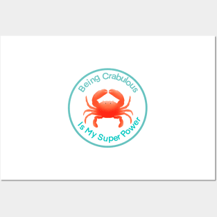 Crabs on Seafoam Posters and Art